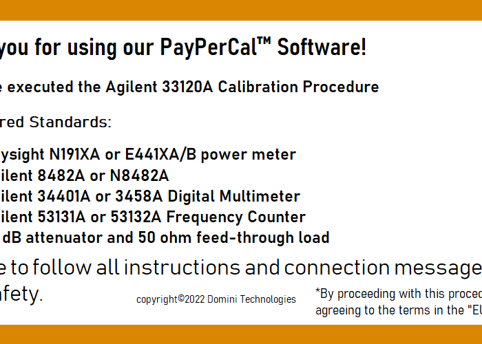 Agilent 33120A Automated Calibration Procedure