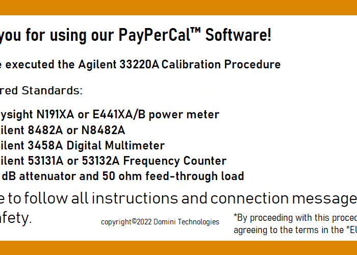 Agilent 33220A Automated Calibration Procedure