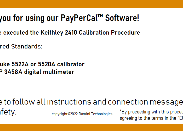 Keithley 2410 Automated Calibration Procedure