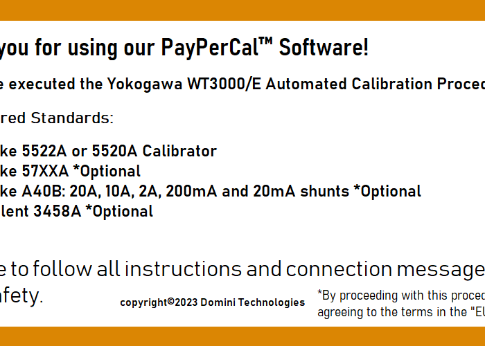 Yokogawa WT3000E Automated Verification Software