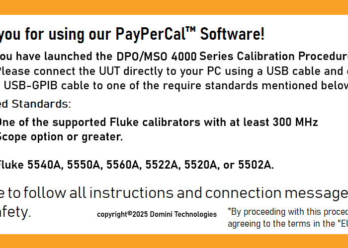 Tektronix MSO-DPO 4000 Series Automated Verification Software